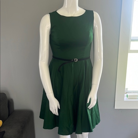 Grace Karin Green Fit and Flare Mini Dress - Picture 1 of 8